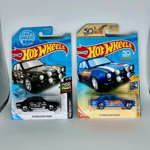 Hot Wheels Ford Escort Lot Of 2x - HW 50th Team ‘70 Ford Escort RS1600 & Black